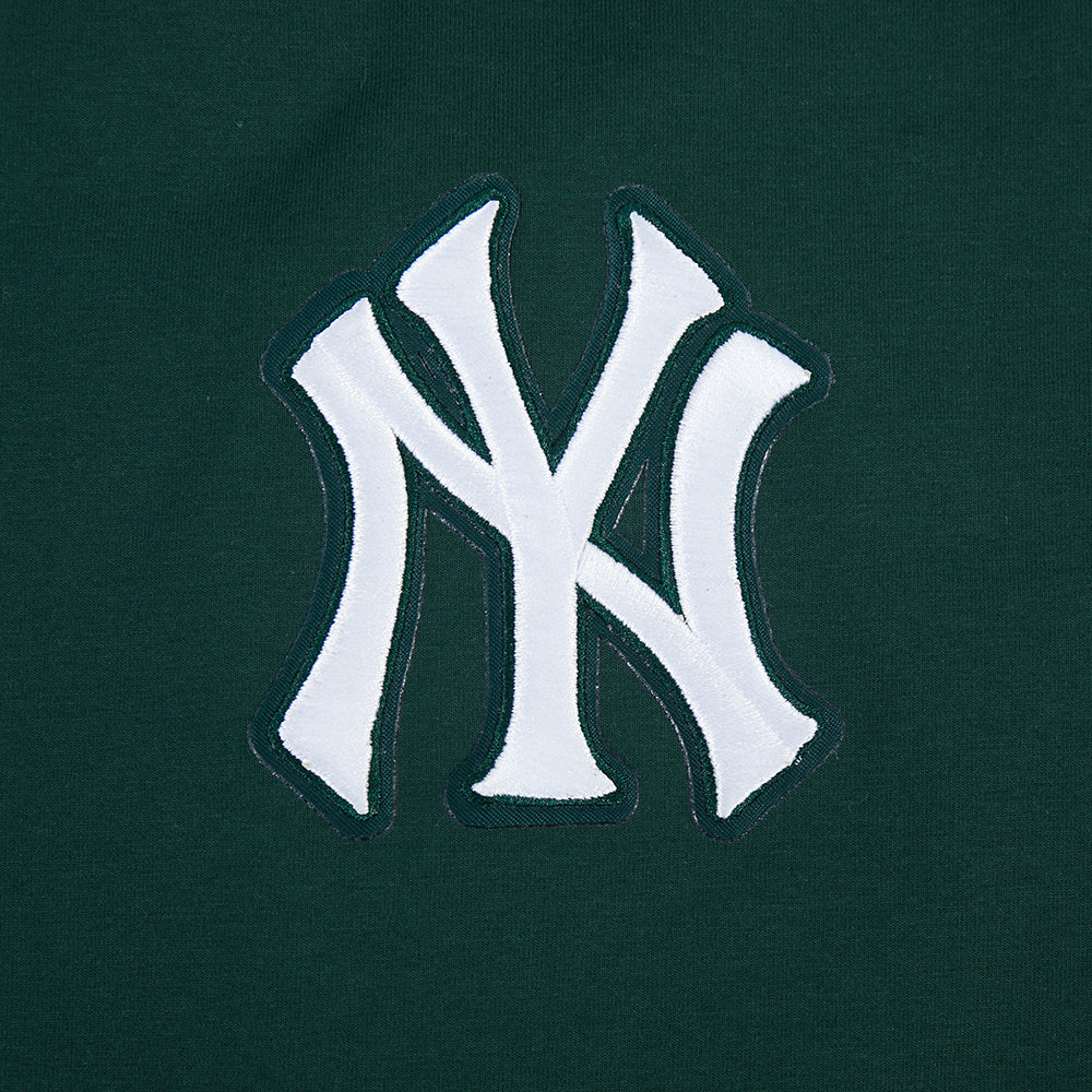 MLB NEW YORK YANKEES WINGSPAN T-SHIRT EN JERSEY SIMPLE À COUPE CARRÉE POUR FEMME (VERT FORÊT)