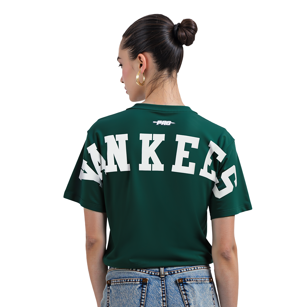 MLB NEW YORK YANKEES WINGSPAN WOMEN'S SJ BOXY TEE (FOREST GREEN)