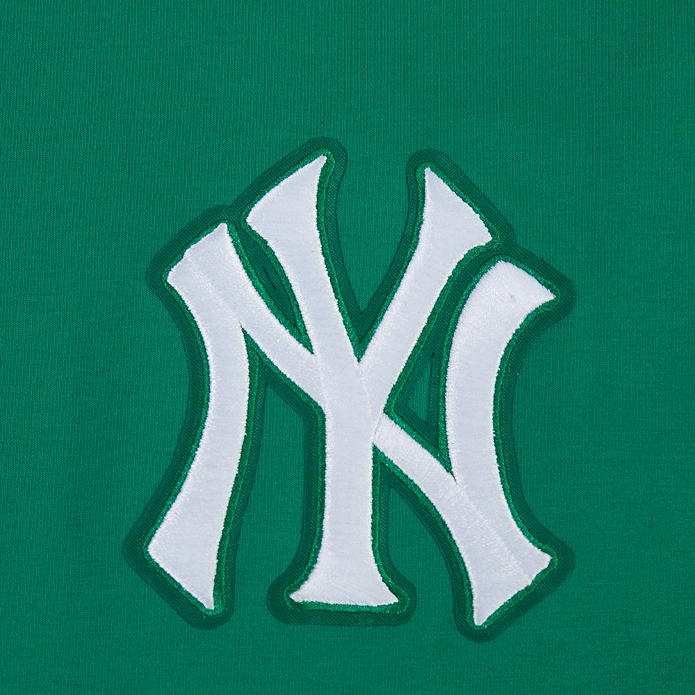 MLB NEW YORK YANKEES WINGSPAN T-SHIRT EN JERSEY SIMPLE À COUPE CARRÉE POUR FEMME (VERT KELLY)