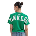 MLB NEW YORK YANKEES WINGSPAN T-SHIRT EN JERSEY SIMPLE À COUPE CARRÉE POUR FEMME (VERT KELLY)