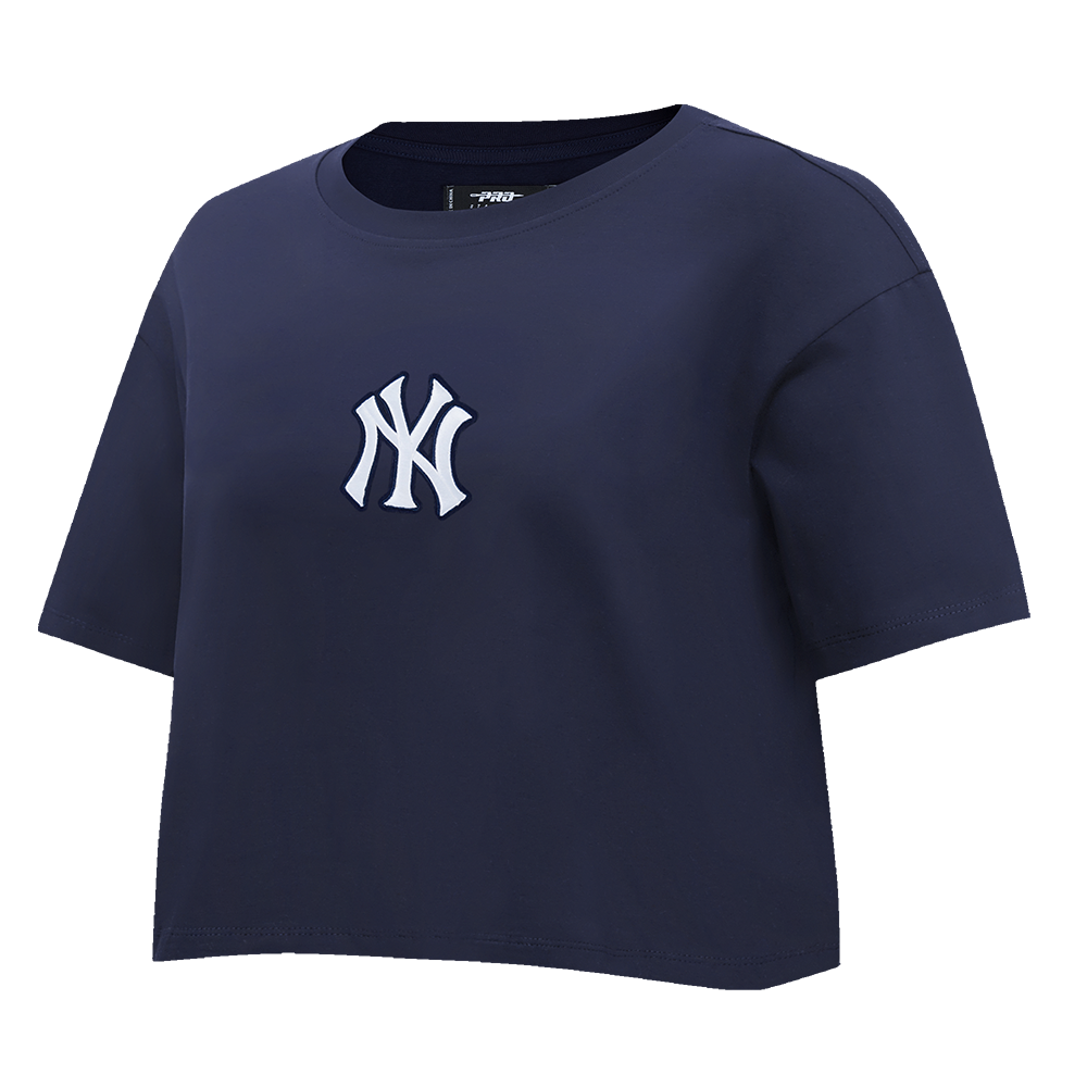 MLB NEW YORK YANKEES WINGSPAN T-SHIRT EN JERSEY SIMPLE À COUPE CARRÉE POUR FEMME (MARINE MINUIT)