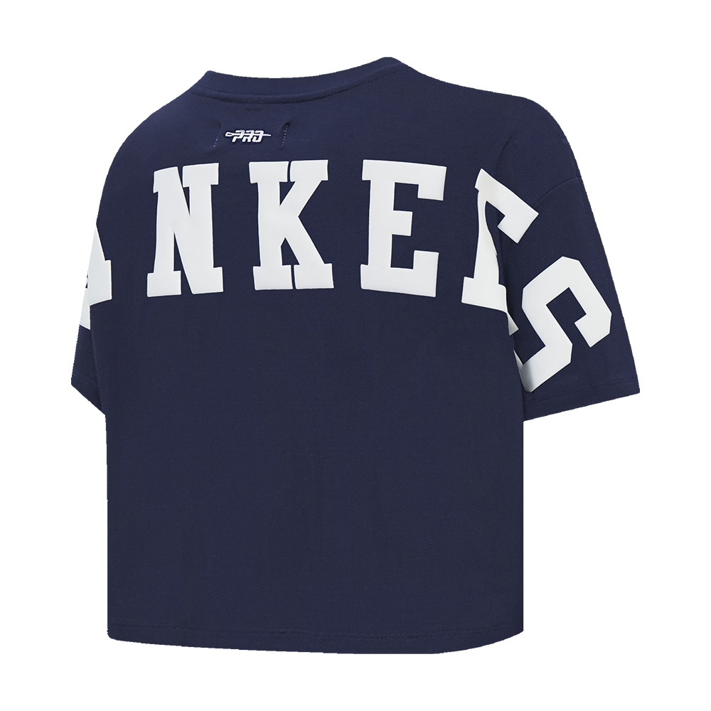 MLB NEW YORK YANKEES WINGSPAN T-SHIRT EN JERSEY SIMPLE À COUPE CARRÉE POUR FEMME (MARINE MINUIT)