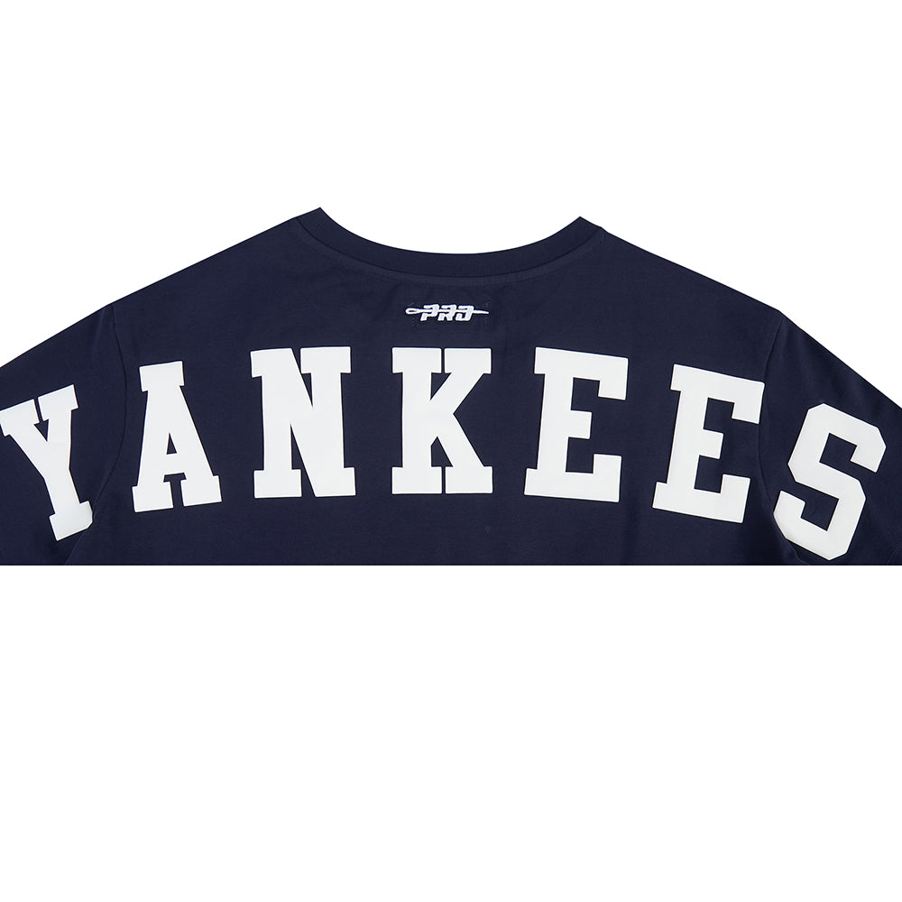MLB NEW YORK YANKEES WINGSPAN T-SHIRT EN JERSEY SIMPLE À COUPE CARRÉE POUR FEMME (MARINE MINUIT)