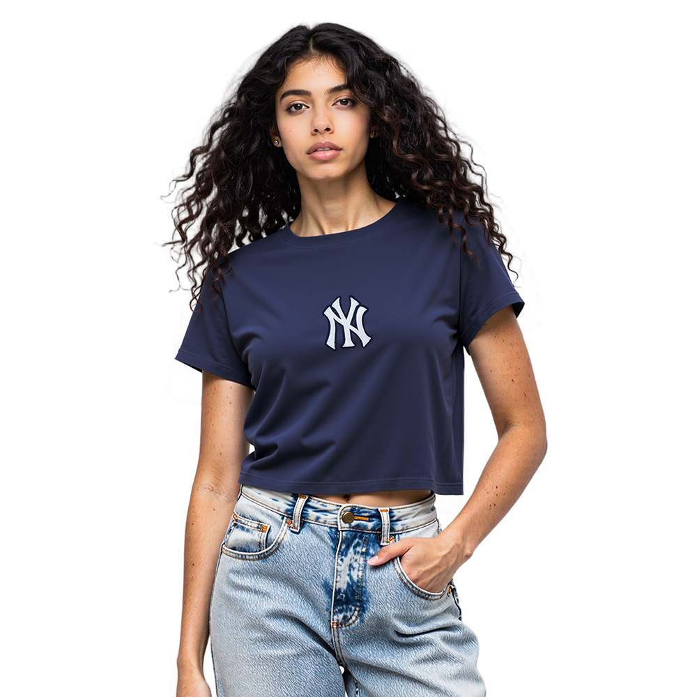 MLB NEW YORK YANKEES WINGSPAN WOMEN'S SJ BOXY TEE (MIDNIGHT NAVY)