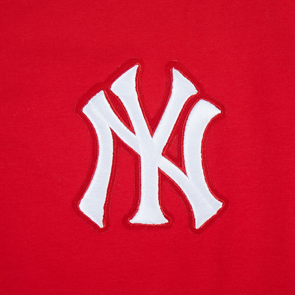 MLB NEW YORK YANKEES WINGSPAN T-SHIRT EN JERSEY SIMPLE À COUPE CARRÉE POUR FEMME (ROUGE)