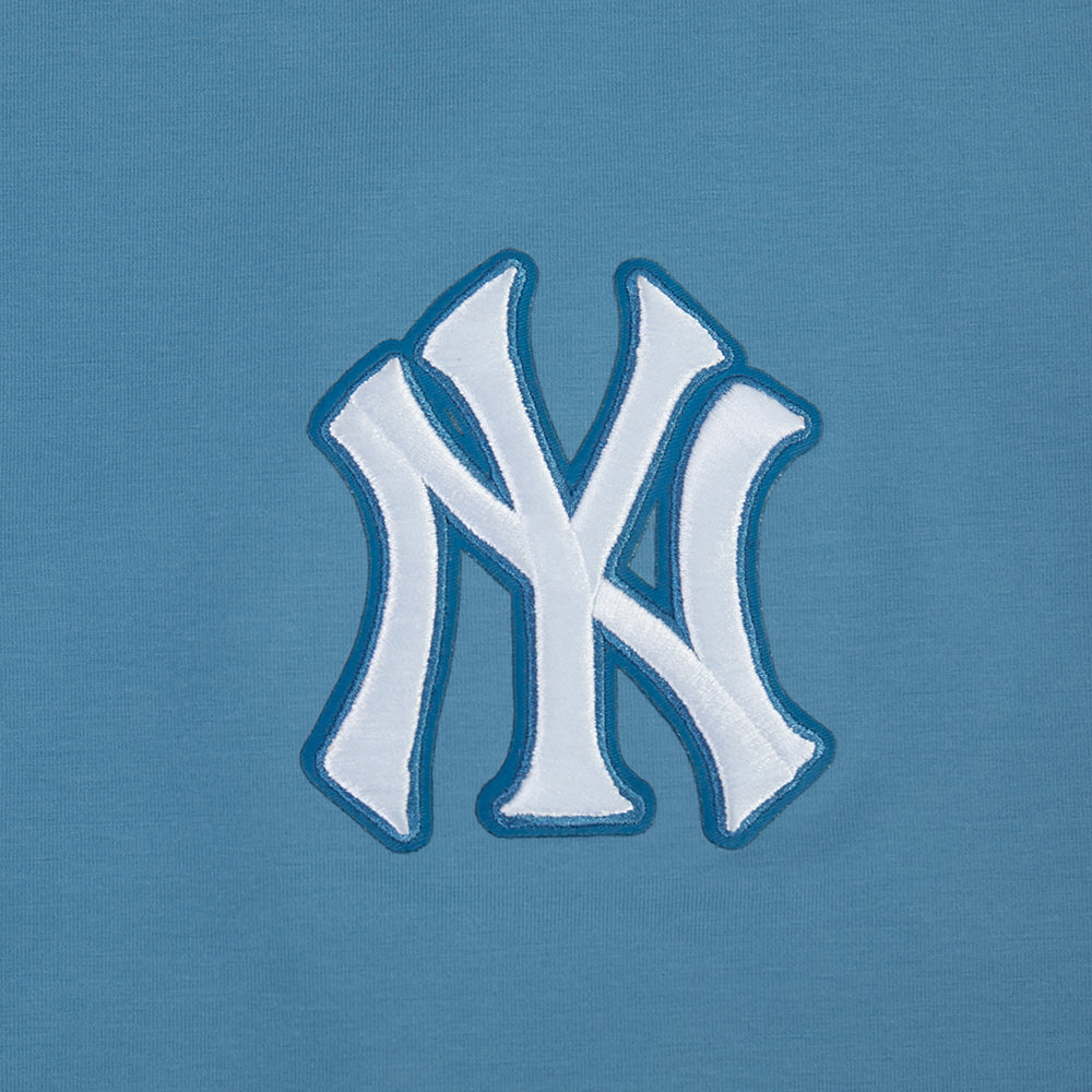 MLB NEW YORK YANKEES WINGSPAN T-SHIRT EN JERSEY SIMPLE À COUPE CARRÉE POUR FEMME (BLEU ACIER)