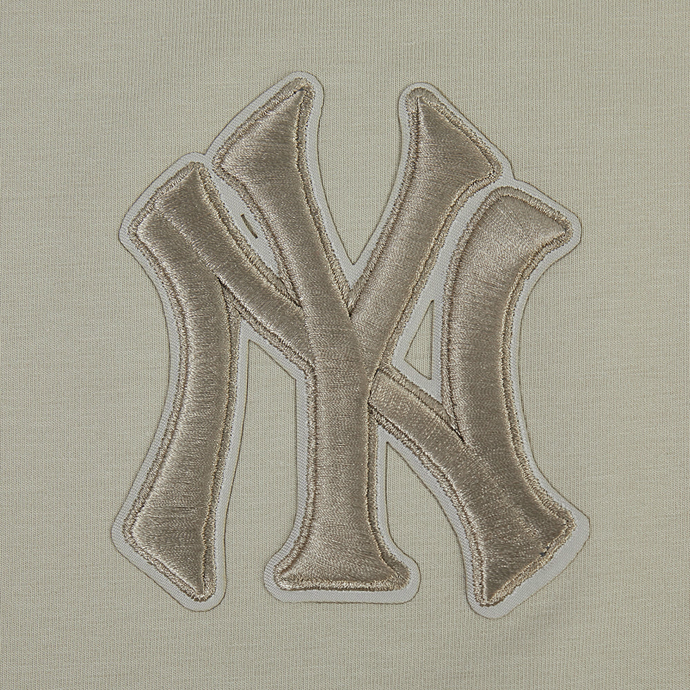 MLB NEW YORK YANKEES WINGSPAN T-SHIRT EN JERSEY SIMPLE À COUPE CARRÉE POUR FEMME (TAUPE)