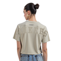 MLB NEW YORK YANKEES WINGSPAN T-SHIRT EN JERSEY SIMPLE À COUPE CARRÉE POUR FEMME (TAUPE)