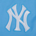 MLB NEW YORK YANKEES WINGSPAN T-SHIRT EN JERSEY SIMPLE À COUPE CARRÉE POUR FEMME (BLEU UNIVERSITÉ)