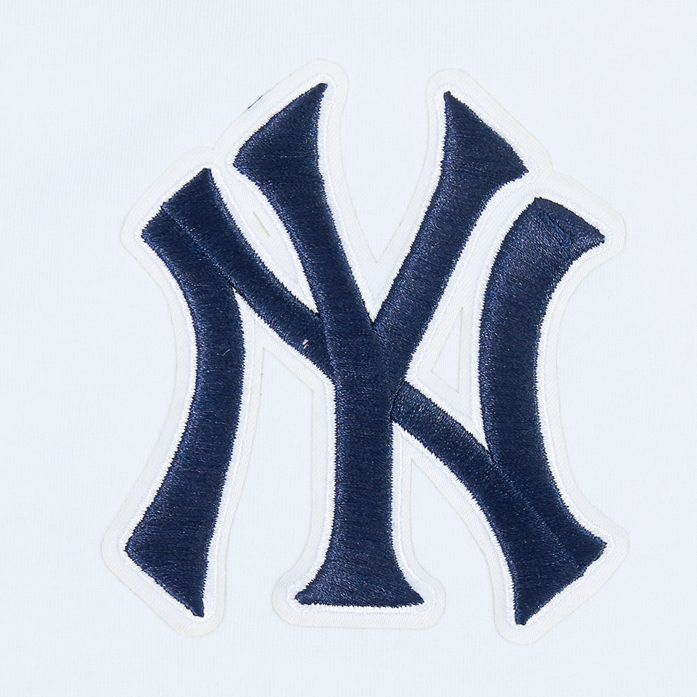 MLB NEW YORK YANKEES WINGSPAN T-SHIRT EN JERSEY SIMPLE À COUPE CARRÉE POUR FEMME (BLANC)