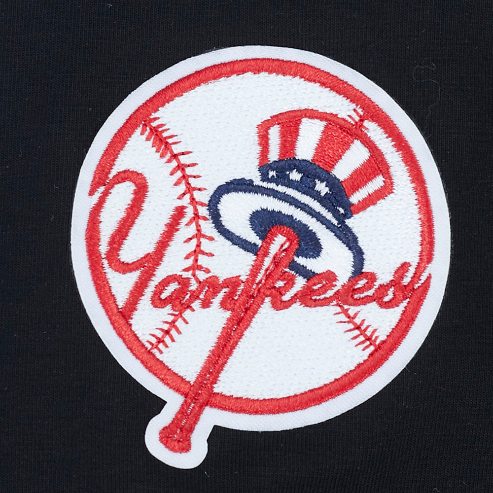 MLB NEW YORK YANKEES CLASSIC CHENILLE HAUT EN JERSEY SIMPLE À COUPE CARRÉE POUR FEMME (NOIR)
