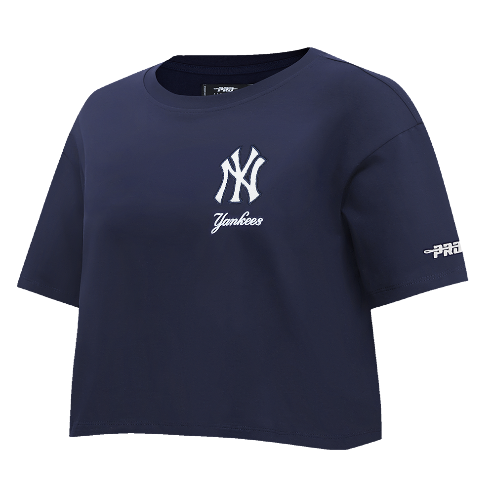 MLB NEW YORK YANKEES CLASSIC CHENILLE WOMEN'S SJ BOXY TOP (MIDNIGHT NAVY)