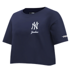 MLB NEW YORK YANKEES CLASSIC CHENILLE WOMEN'S SJ BOXY TOP (MIDNIGHT NAVY)