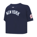MLB NEW YORK YANKEES CLASSIC CHENILLE WOMEN'S SJ BOXY TOP (MIDNIGHT NAVY)