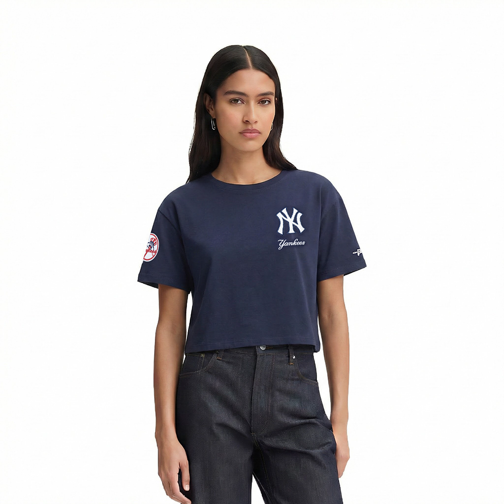 MLB NEW YORK YANKEES CLASSIC CHENILLE WOMEN'S SJ BOXY TOP (MIDNIGHT NAVY)