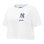 MLB NEW YORK YANKEES CLASSIC CHENILLE WOMEN'S SJ BOXY TOP (WHITE)