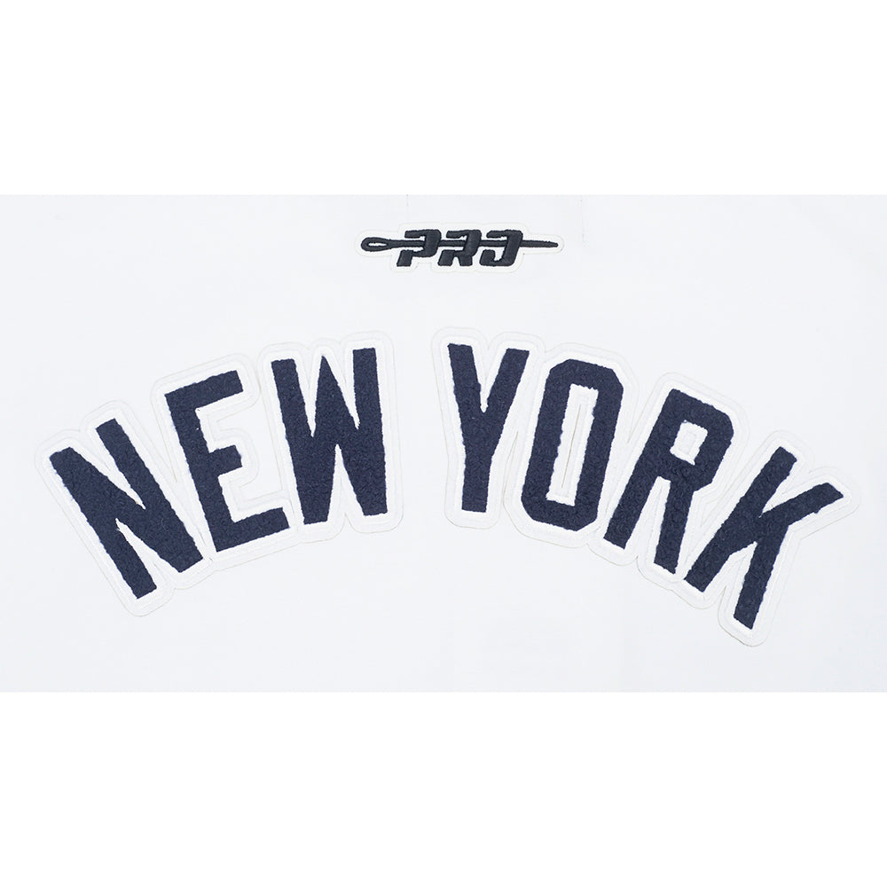 MLB NEW YORK YANKEES CLASSIC CHENILLE WOMEN'S SJ BOXY TOP (WHITE)