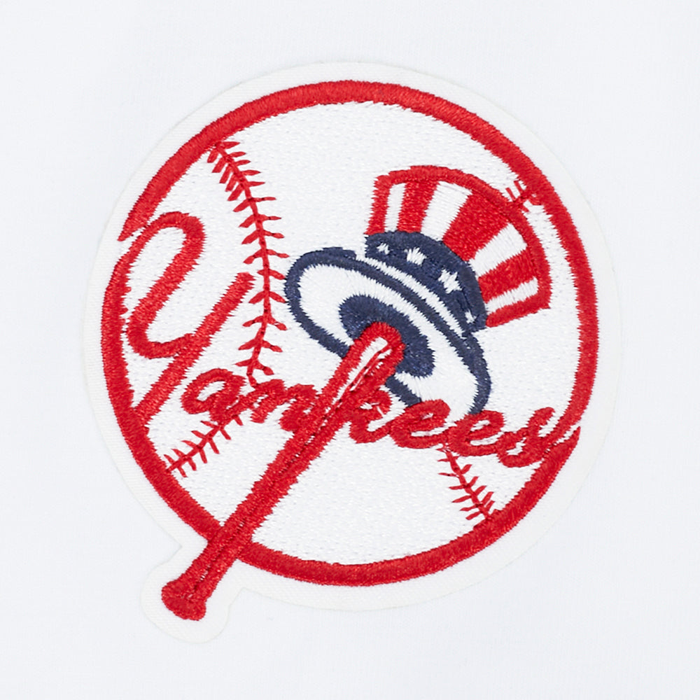 MLB NEW YORK YANKEES CLASSIC CHENILLE WOMEN'S SJ BOXY TOP (WHITE)