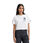 MLB NEW YORK YANKEES CLASSIC CHENILLE WOMEN'S SJ BOXY TOP (WHITE)
