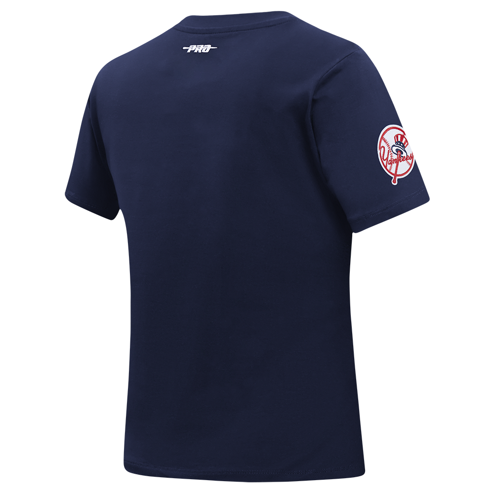 MLB NEW YORK YANKEES CLASSIC CHENILLE HAUT EN JERSEY SIMPLE À COUPE AJUSTÉE POUR FEMME (MARINE MINUIT)