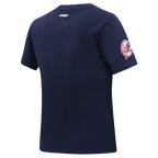 MLB NEW YORK YANKEES CLASSIC CHENILLE HAUT EN JERSEY SIMPLE À COUPE AJUSTÉE POUR FEMME (MARINE MINUIT)