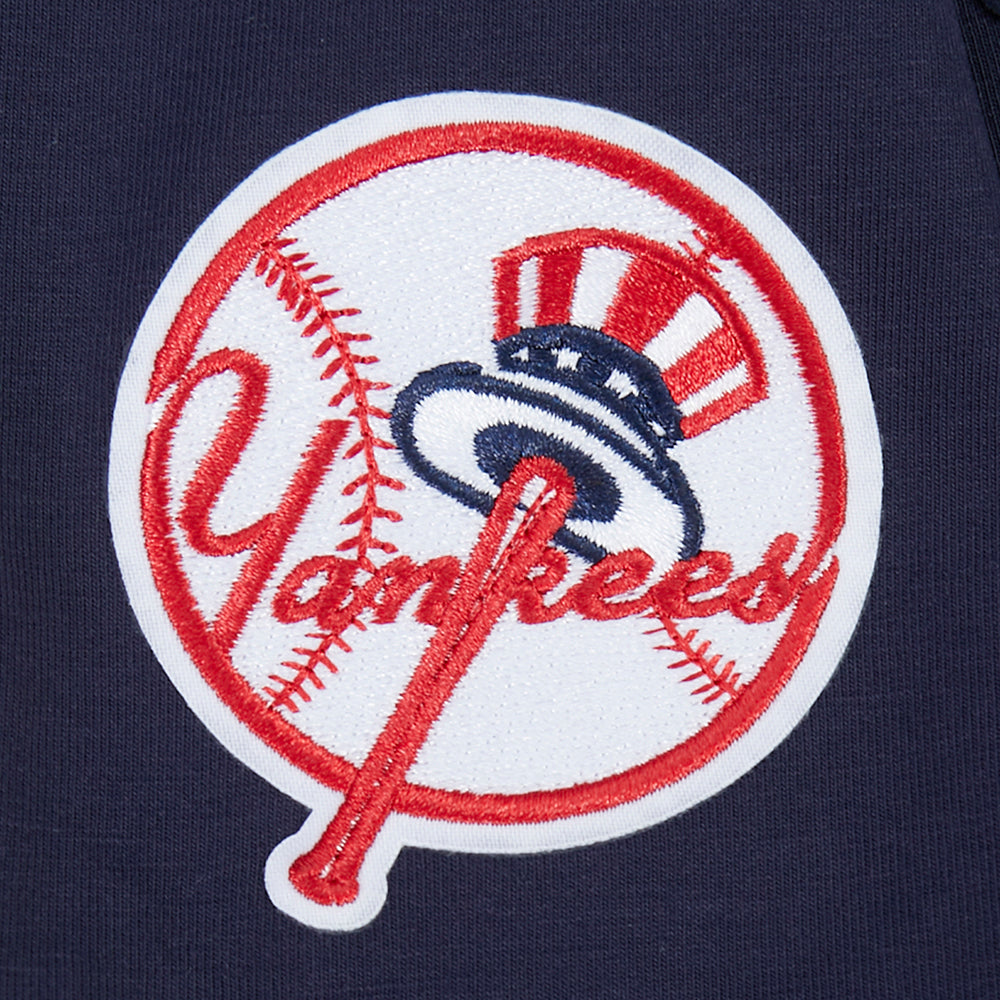 MLB NEW YORK YANKEES CLASSIC CHENILLE HAUT EN JERSEY SIMPLE À COUPE AJUSTÉE POUR FEMME (MARINE MINUIT)
