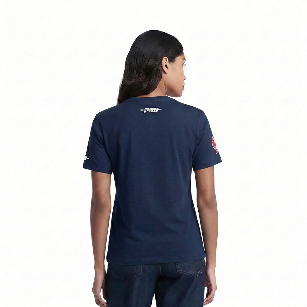 MLB NEW YORK YANKEES CLASSIC CHENILLE HAUT EN JERSEY SIMPLE À COUPE AJUSTÉE POUR FEMME (MARINE MINUIT)