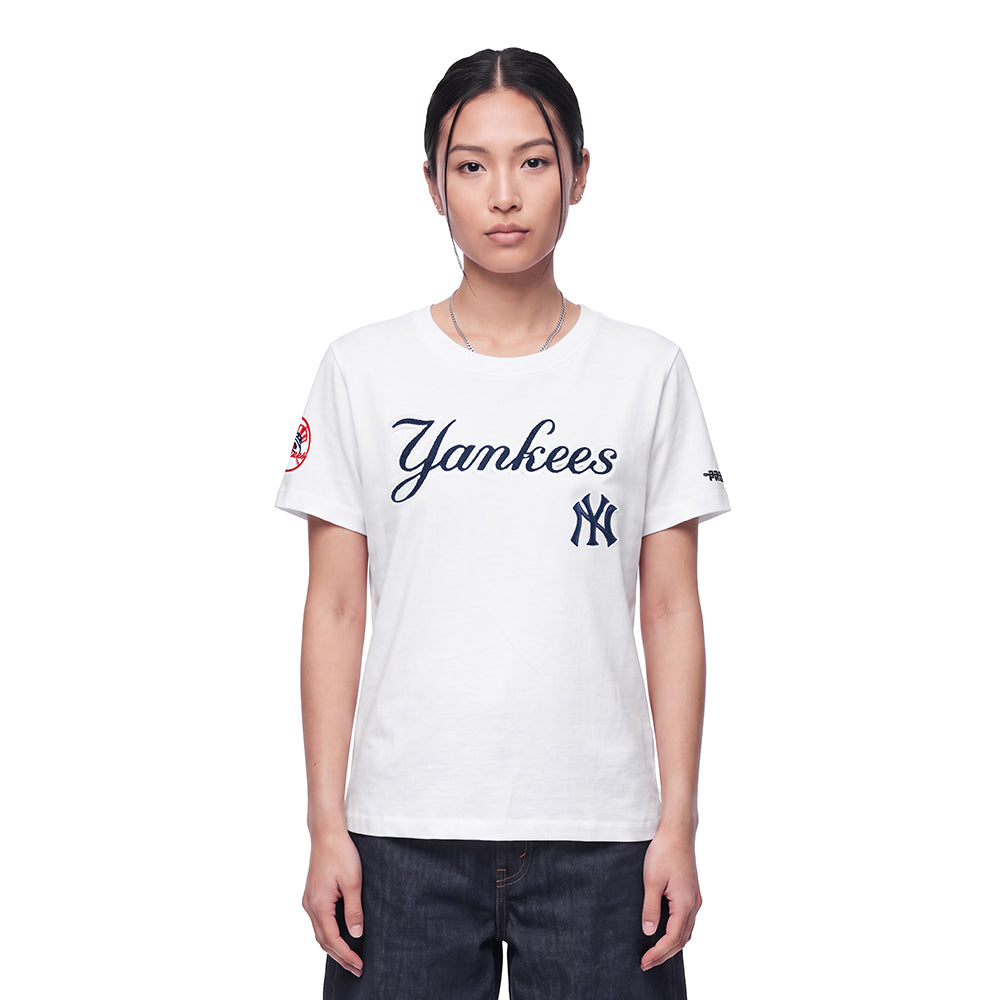 MLB NEW YORK YANKEES CLASSIC CHENILLE WOMEN'S SHIRT (WHITE)