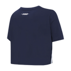 MLB NEW YORK YANKEES RETRO CLASSIC HAUT EN JERSEY SIMPLE À COUPE CARRÉE POUR FEMME (MARINE MINUIT)