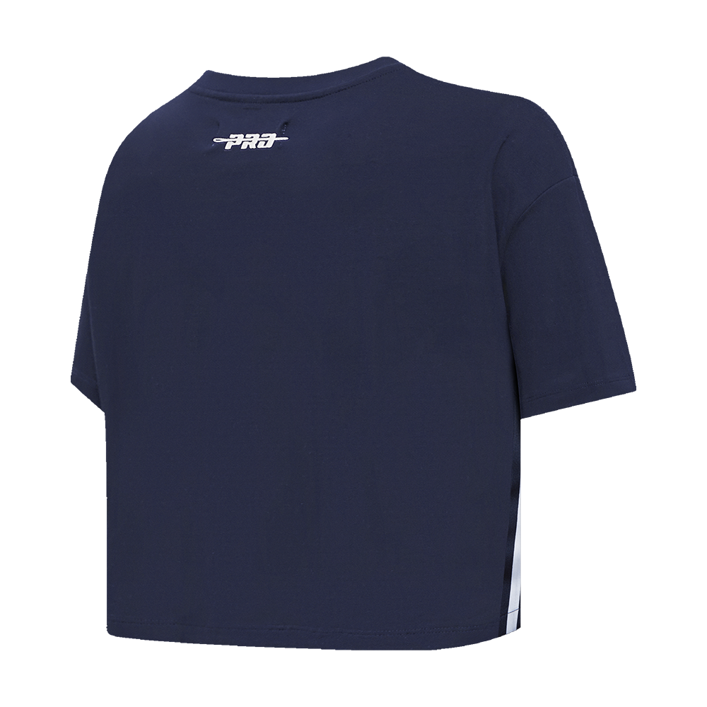 MLB NEW YORK YANKEES RETRO CLASSIC HAUT EN JERSEY SIMPLE À COUPE CARRÉE POUR FEMME (MARINE MINUIT)