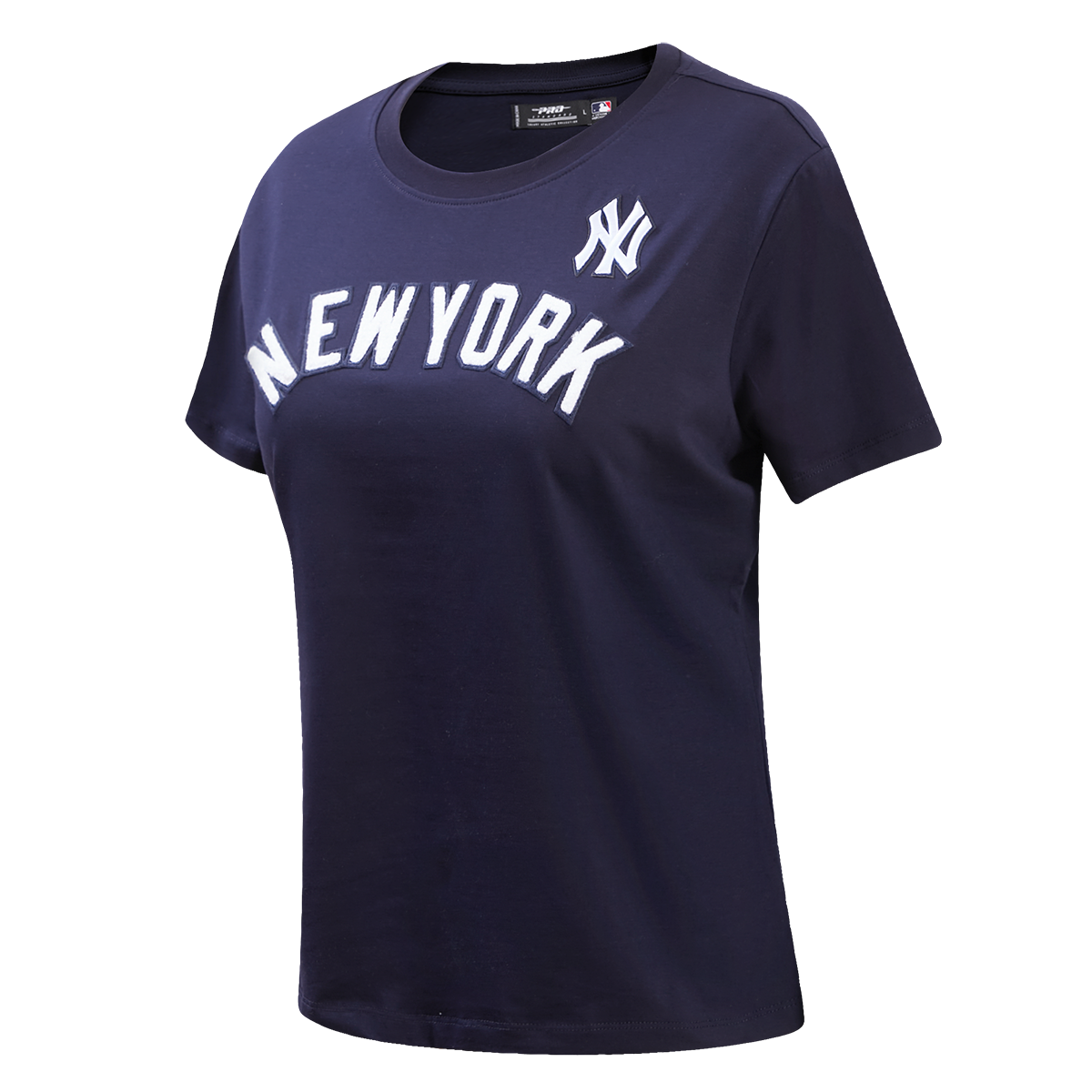 MLB NEW YORK YANKEES CLASSIC SHORT SLEEVE WOMEN'S SINGLE JERSEY SLIM FIT TOP (MIDNIGHT NAVY)