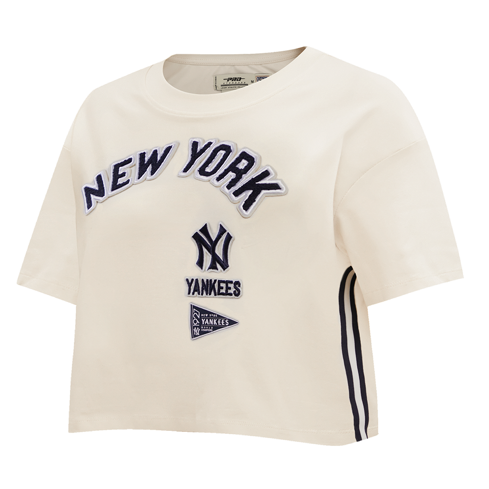 MLB NEW YORK YANKEES RETRO CLASSIC WOMEN'S BOXY TOP (EGGSHELL)