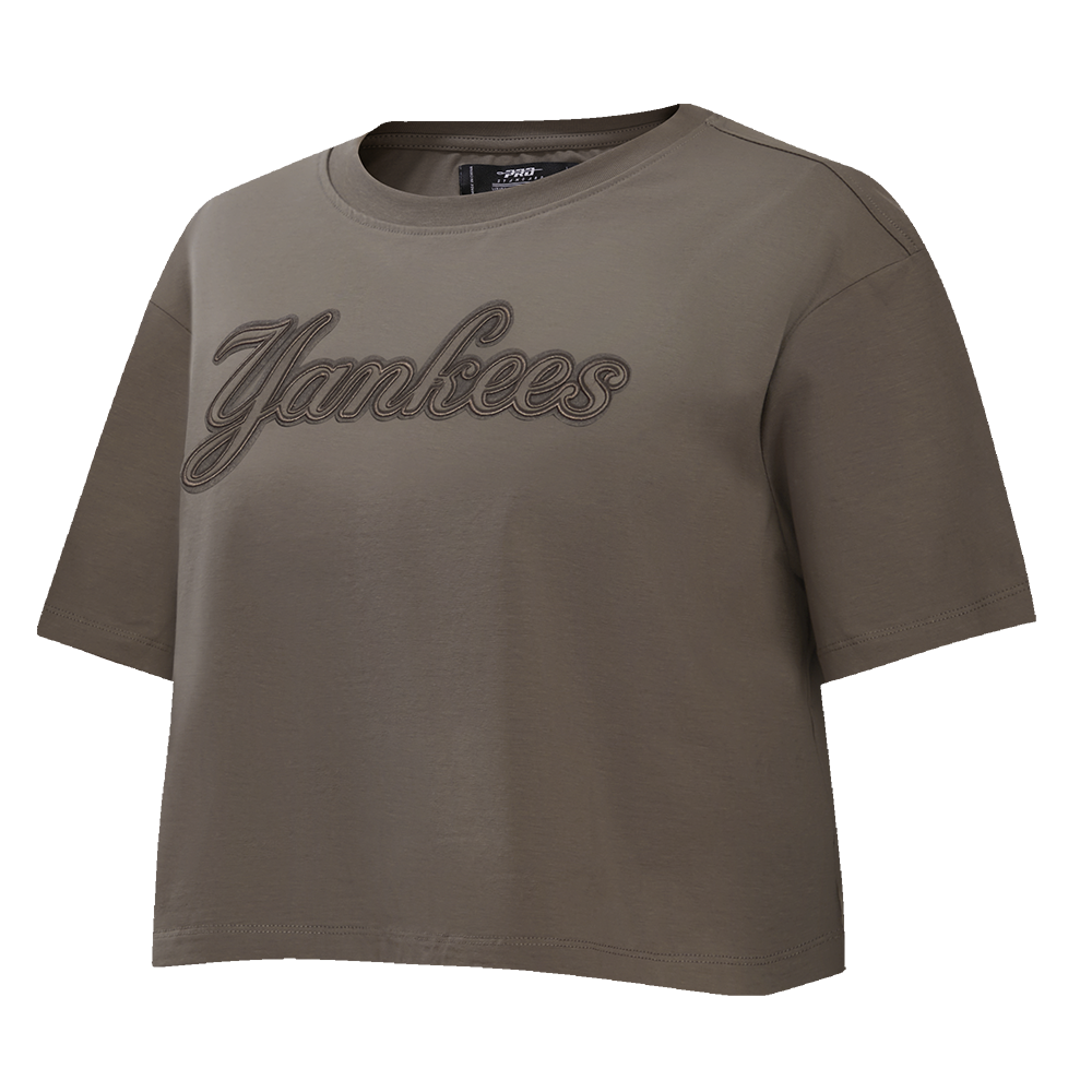 MLB NEW YORK YANKEES NEUTRAL WOMEN'S BOXY TOP (DARK TAUPE)