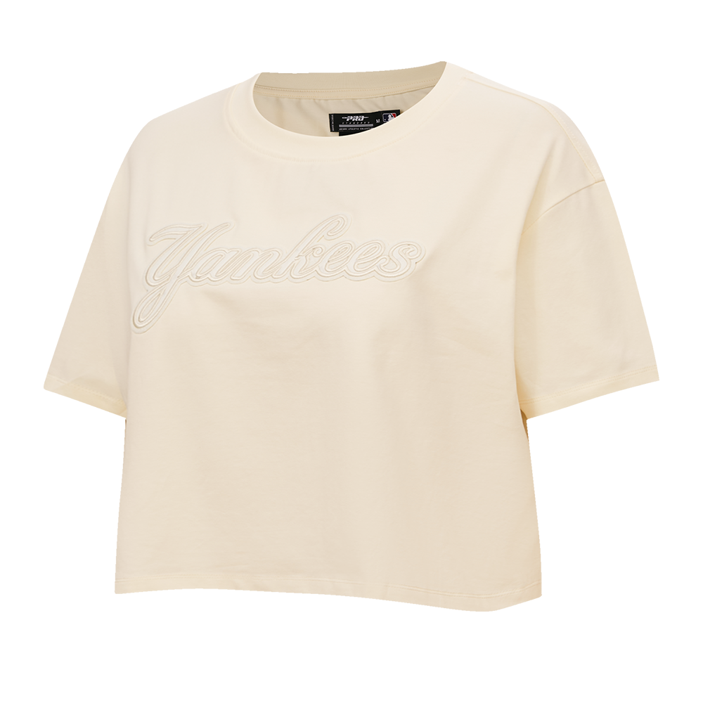 MLB NEW YORK YANKEES NEUTRAL WOMEN'S BOXY TOP (EGGSHELL)
