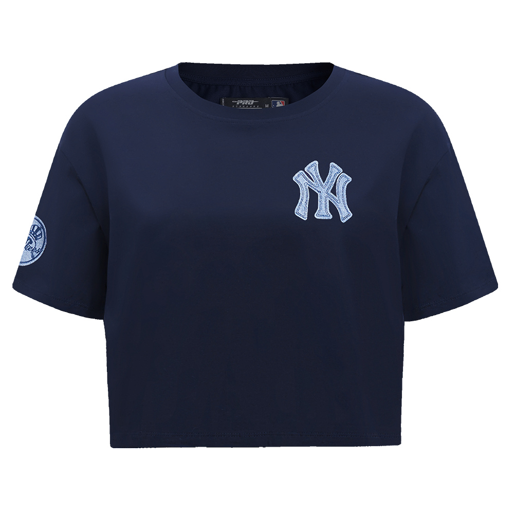 MLB NEW YORK YANKEES VARSITY BLUES WOMEN'S BOXY TOP (MIDNIGHT NAVY)