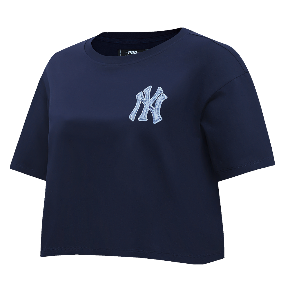 MLB NEW YORK YANKEES VARSITY BLUES WOMEN'S BOXY TOP (MIDNIGHT NAVY)
