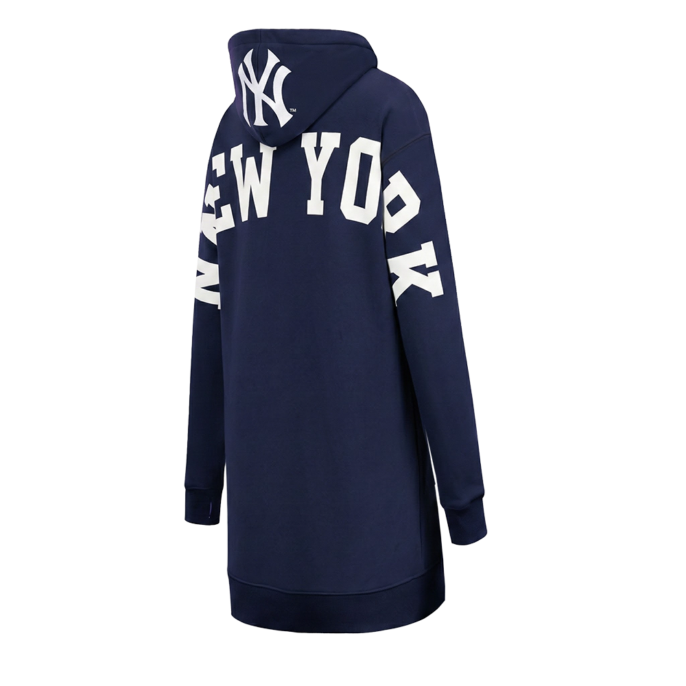 MLB NEW YORK YANKEES WINGSPAN WOMEN'S FLC HOODIE DRESS (MIDNIGHT NAVY)