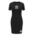 MLB NEW YORK YANKEES REVERSE FRENCH TERRY WOMEN'S BODYCON DRESS (BLACK)
