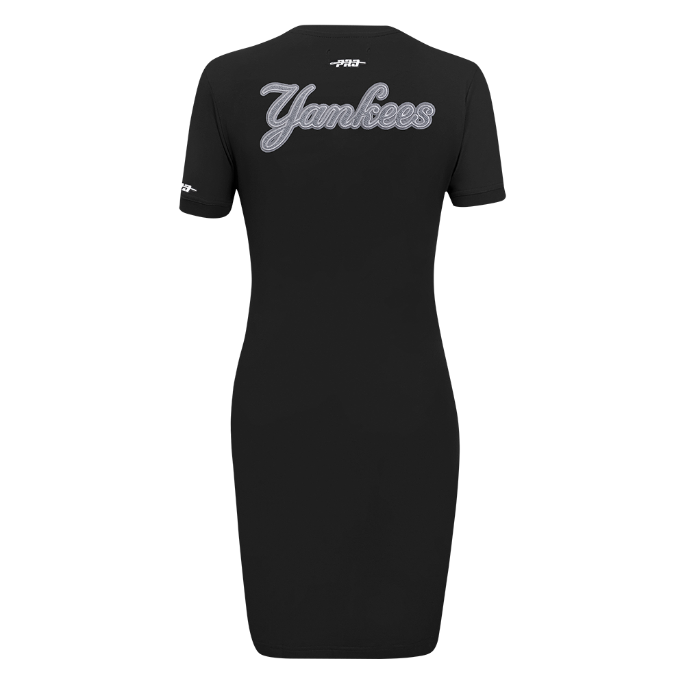MLB NEW YORK YANKEES REVERSE FRENCH TERRY WOMEN'S BODYCON DRESS (BLACK)