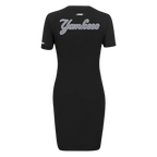 MLB NEW YORK YANKEES REVERSE FRENCH TERRY WOMEN'S BODYCON DRESS (BLACK)