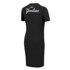 MLB NEW YORK YANKEES REVERSE FRENCH TERRY WOMEN'S BODYCON DRESS (BLACK)
