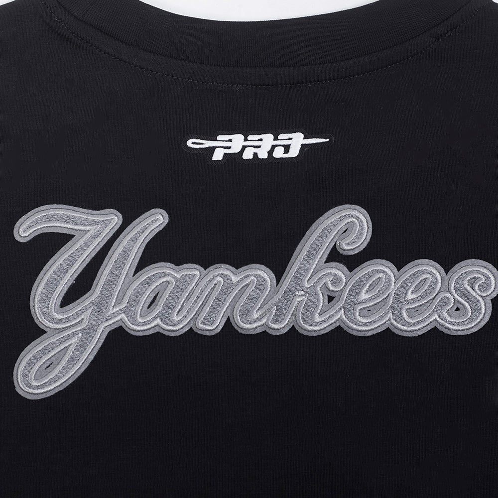 MLB NEW YORK YANKEES REVERSE FRENCH TERRY WOMEN'S BODYCON DRESS (BLACK)