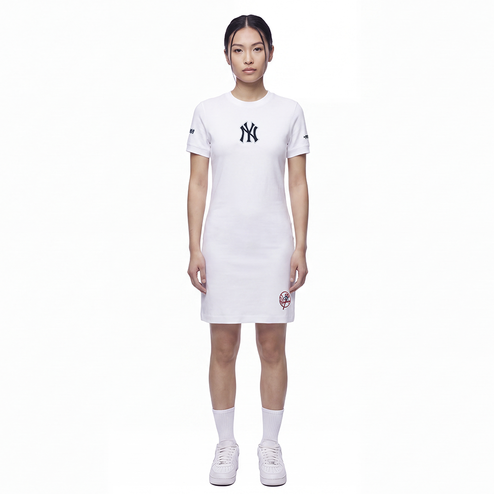 MLB NEW YORK YANKEES CLASSIC CHENILLE WOMEN'S DRESS (WHITE)