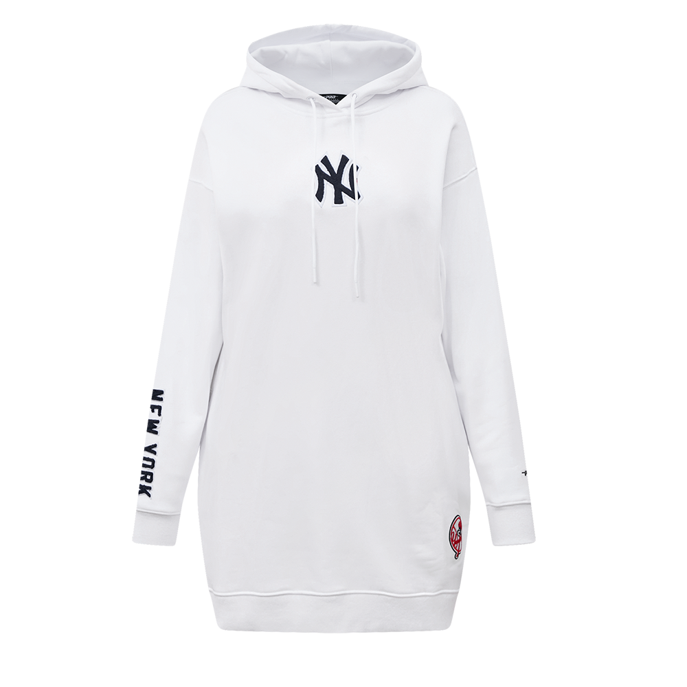 MLB NEW YORK YANKEES CLASSIC WOMEN'S HOODIE DRESS (WHITE)