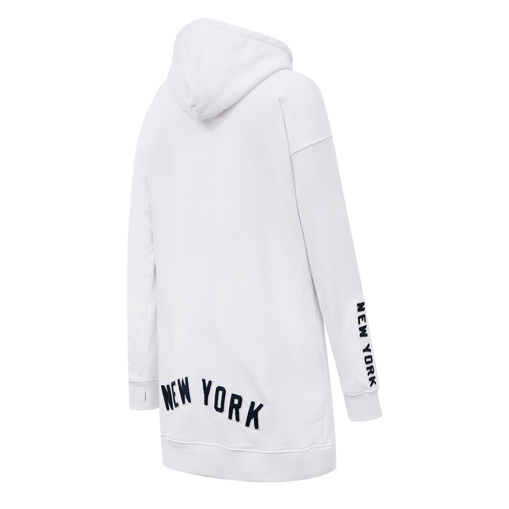 MLB NEW YORK YANKEES CLASSIC WOMEN'S HOODIE DRESS (WHITE)