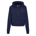 MLB NEW YORK YANKEES TRIPLE TONAL CHANDAIL À CAPUCHON EN MAILLE DOUBLE À GLISSIÈRE POUR FEMME (MARINE MINUIT)