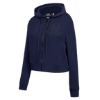 MLB NEW YORK YANKEES TRIPLE TONAL CHANDAIL À CAPUCHON EN MAILLE DOUBLE À GLISSIÈRE POUR FEMME (MARINE MINUIT)