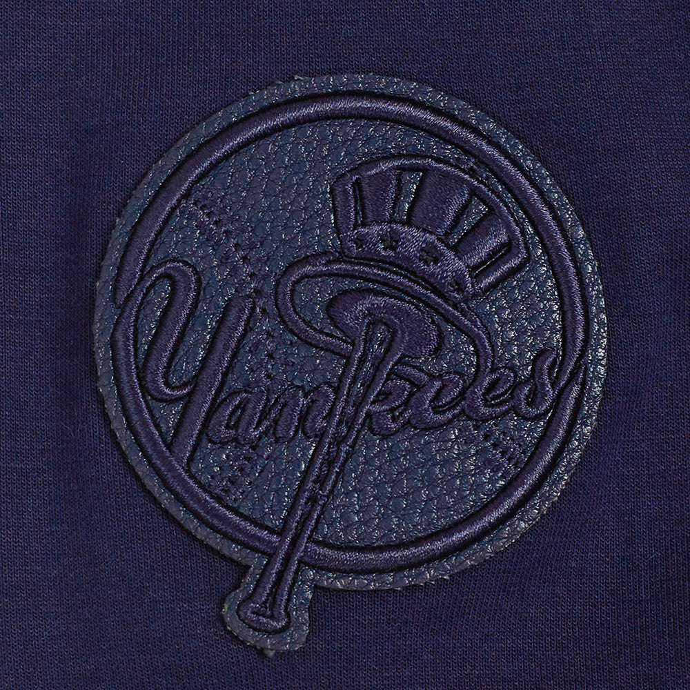 MLB NEW YORK YANKEES TRIPLE TONAL CHANDAIL À CAPUCHON EN MAILLE DOUBLE À GLISSIÈRE POUR FEMME (MARINE MINUIT)