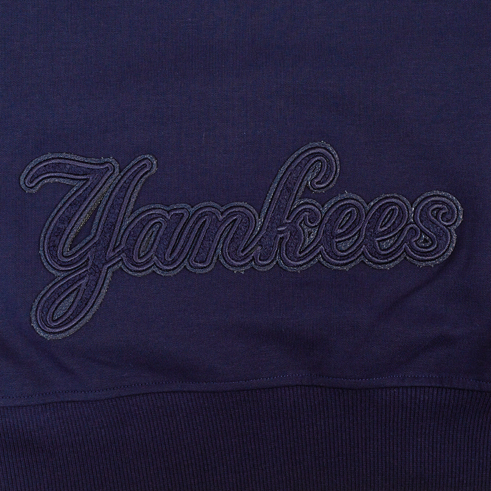 MLB NEW YORK YANKEES TRIPLE TONAL CHANDAIL À CAPUCHON EN MAILLE DOUBLE À GLISSIÈRE POUR FEMME (MARINE MINUIT)