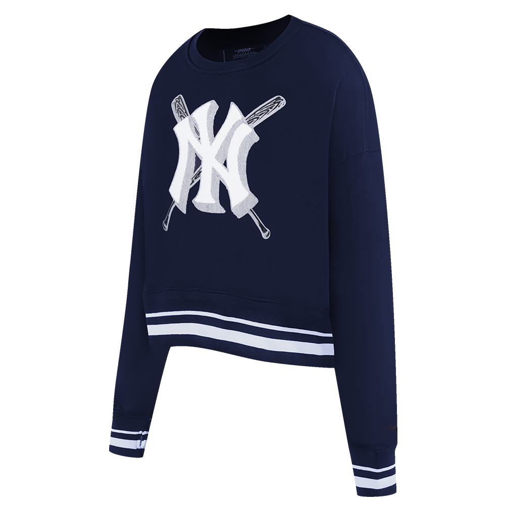 MLB NEW YORK YANKEES MASHUP WOMEN'S RIB CREWNECK (MIDNIGHT NAVY)
